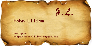 Hohn Liliom névjegykártya